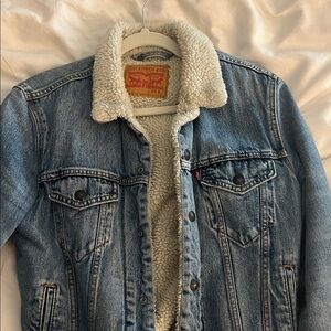 Levi's Blue Denim Jacket with Sherpa Collar